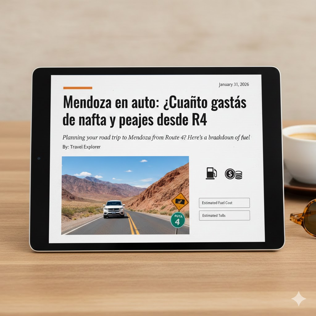 Mendoza en auto: ¿Cuánto cuesta viajar desde Río Cuarto este verano?